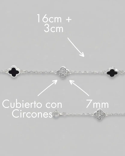Pulsera plata 925 estilo van cleef