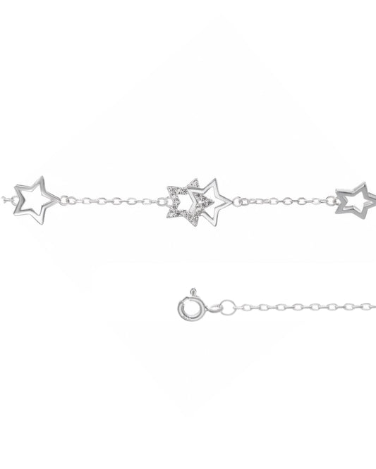 Pulsera plata 925 estrellada