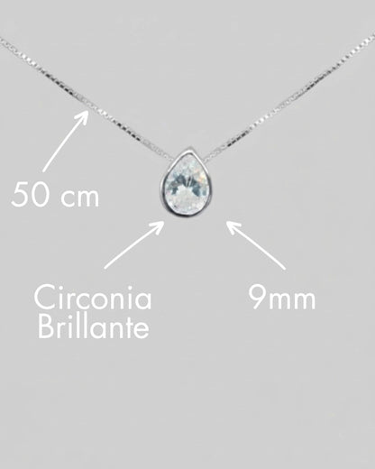 Collar plata 925 gota brillante