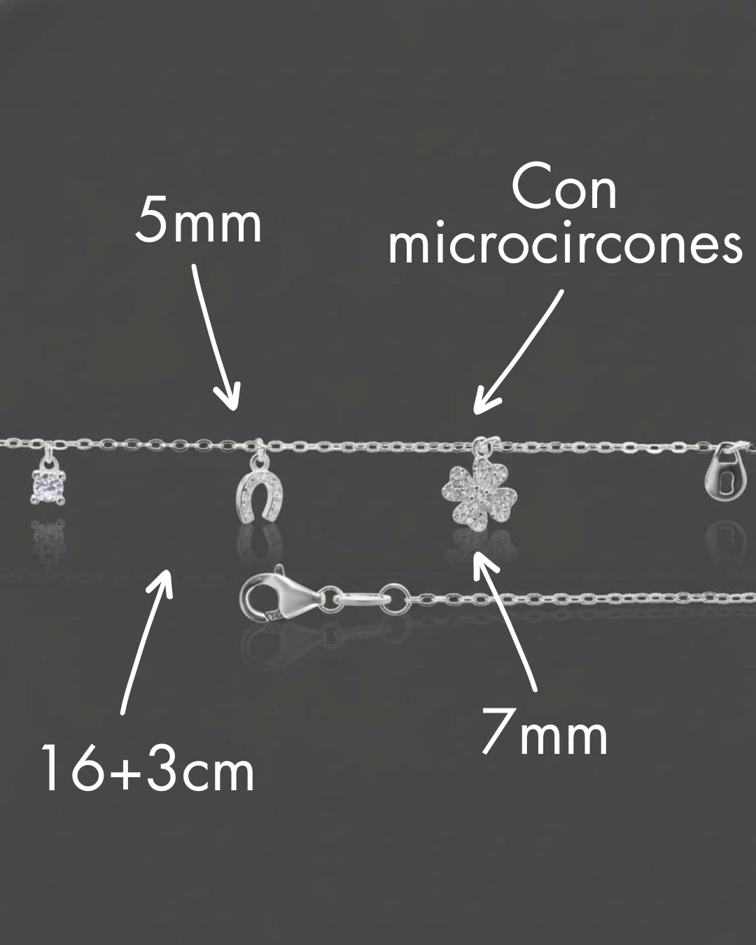 Pulsera plata 925 multiamuletos