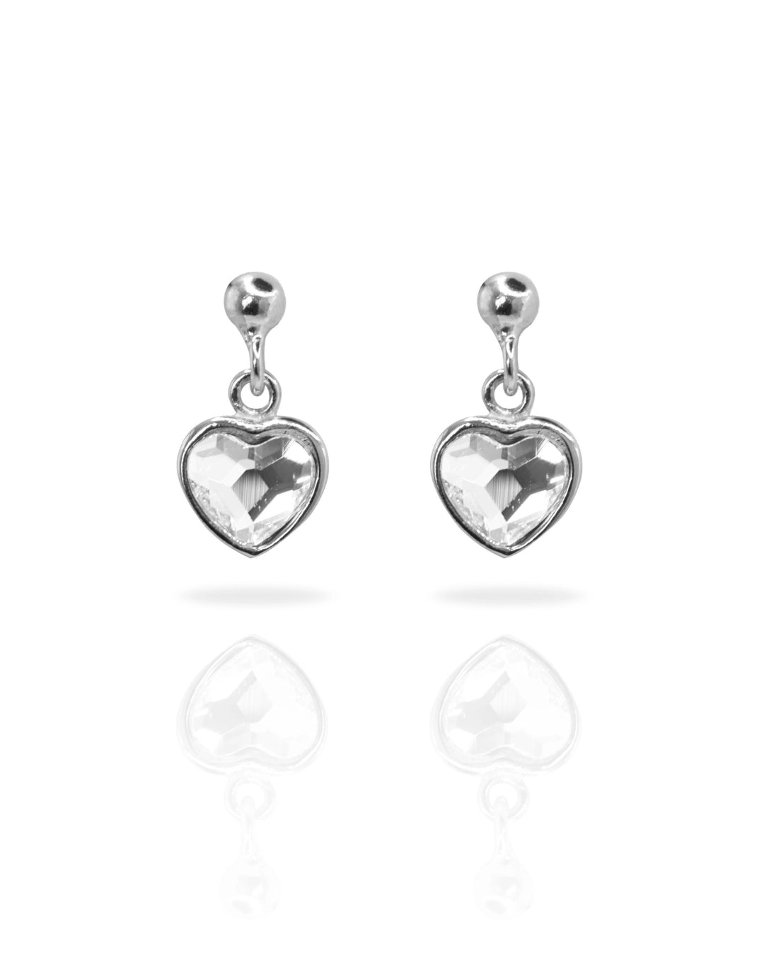 Aros plata 925 corazón colgante swarovski brillante