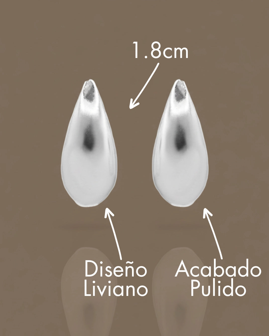 Aros plata 925 gota lisa