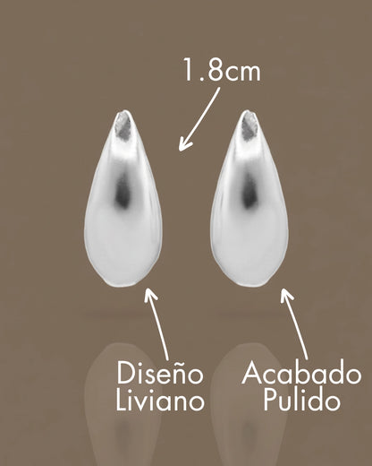 Aros plata 925 gota lisa